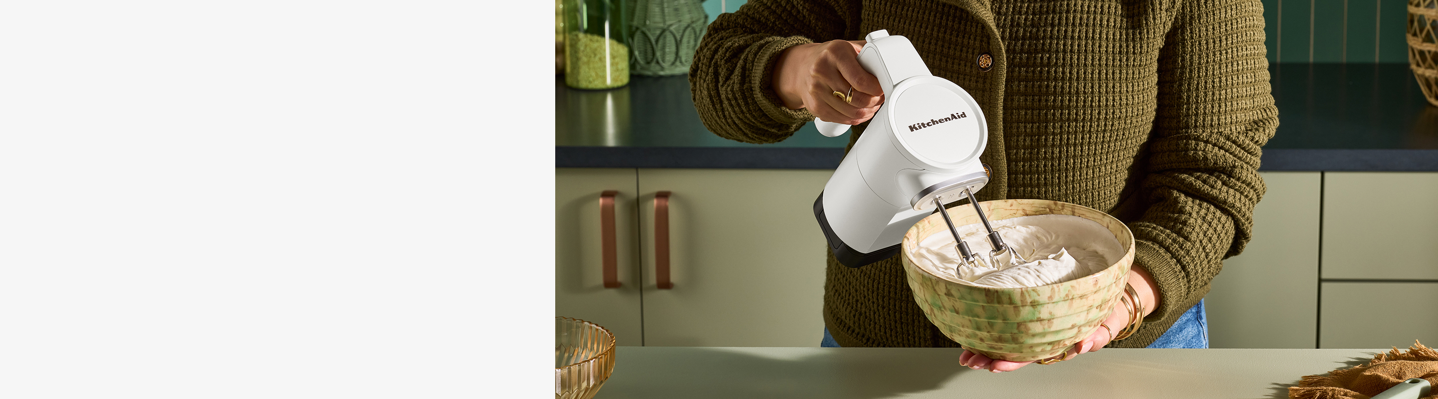 A KitchenAid® cordless hand mixer