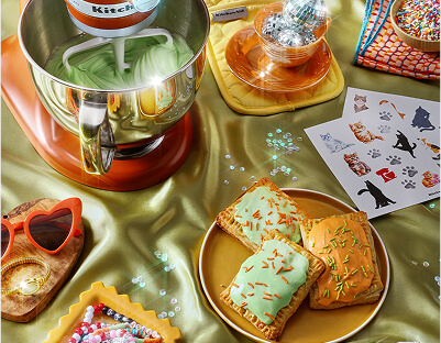 Bright pink pastry pockets with sprinkles.
