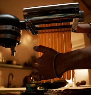 A top down look of an Evergreen KitchenAid® stand mixer