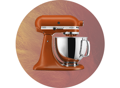 A KitchenAid® stand mixer in Scorched Orange