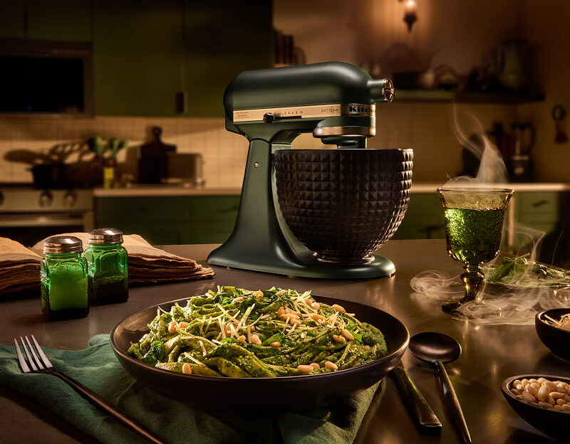 Pasta in front of KitchenAid® stand mixer