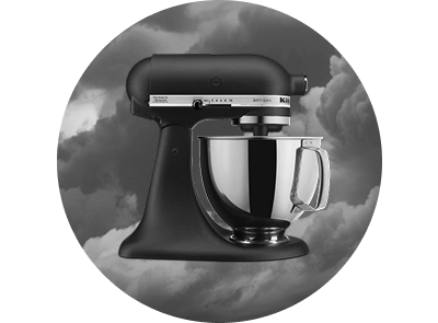 A KitchenAid® stand mixer in Matte Black
