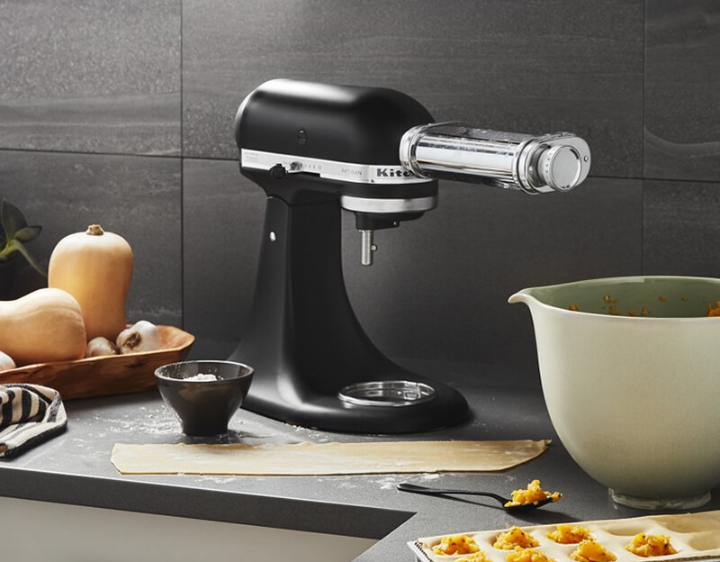 A Black KitchenAid® Stand Mixer.
