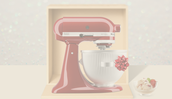 A KitchenAid® stand mixer and attachment