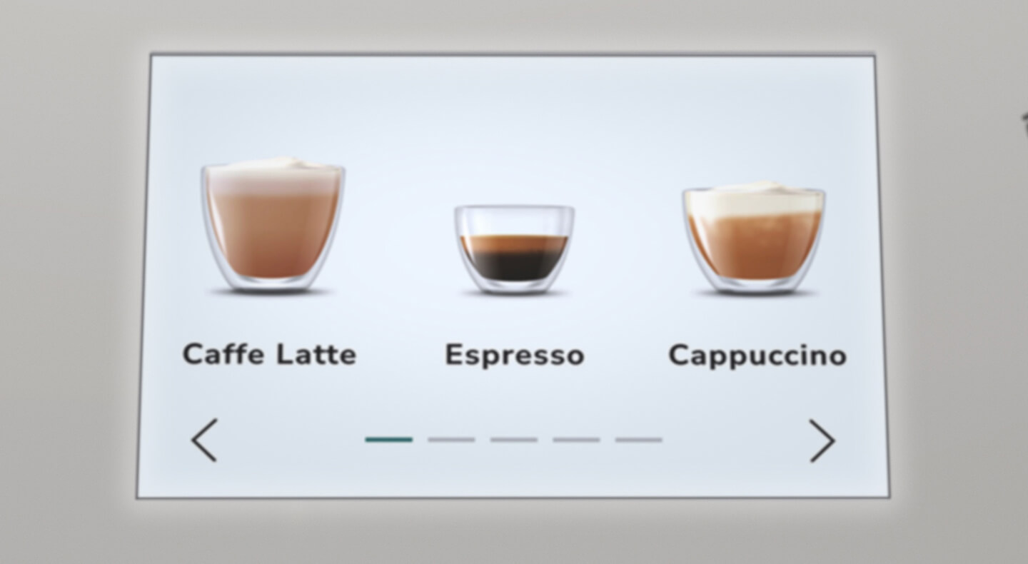 Close-up of a KitchenAid<sup>®</sup> Fully-Automatic Espresso Machine control screen