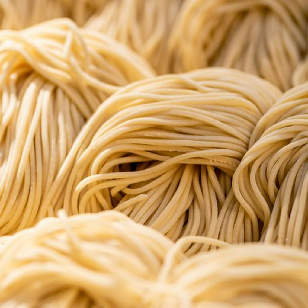 Angel-hair pasta noodles. 