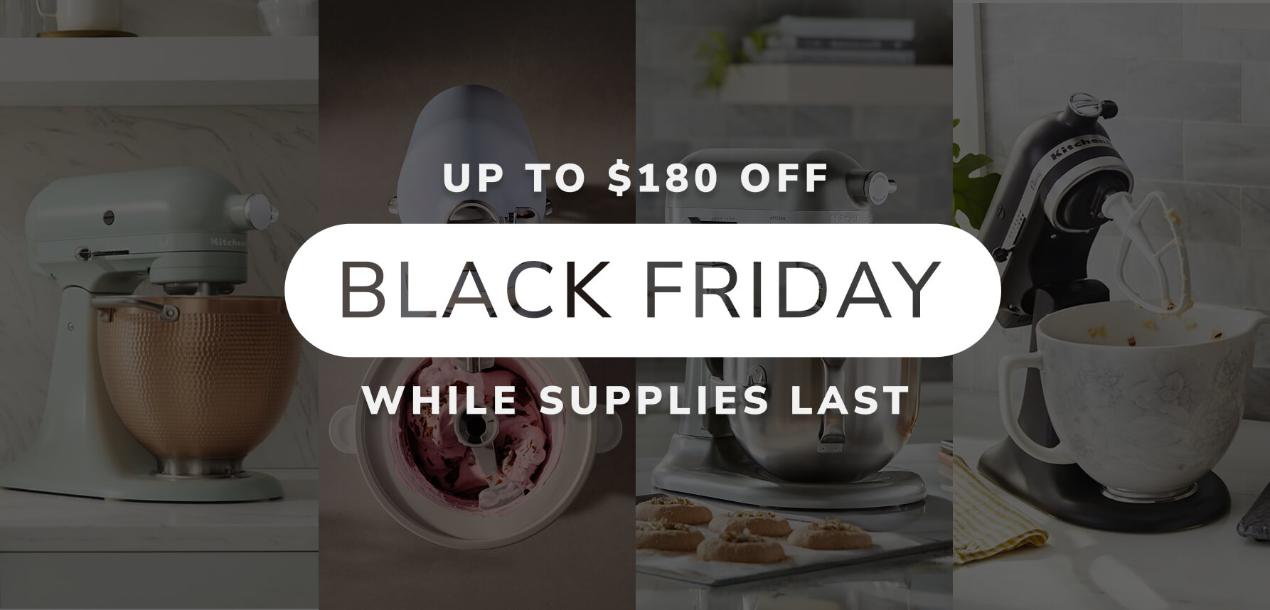  A collage of KitchenAid® stand mixers