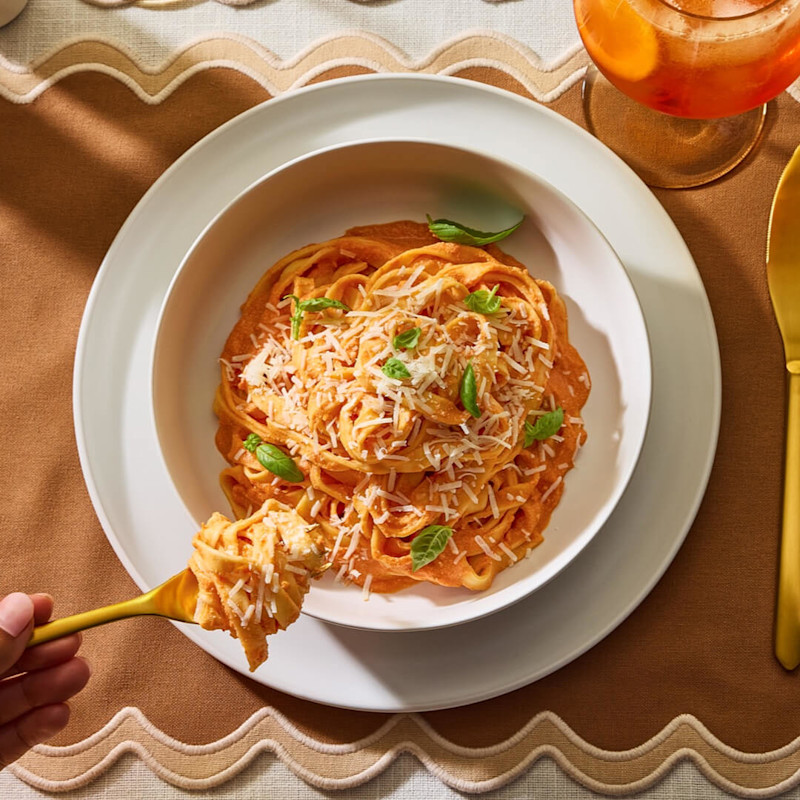 Fettuccine with High Protein Vodka Sauce