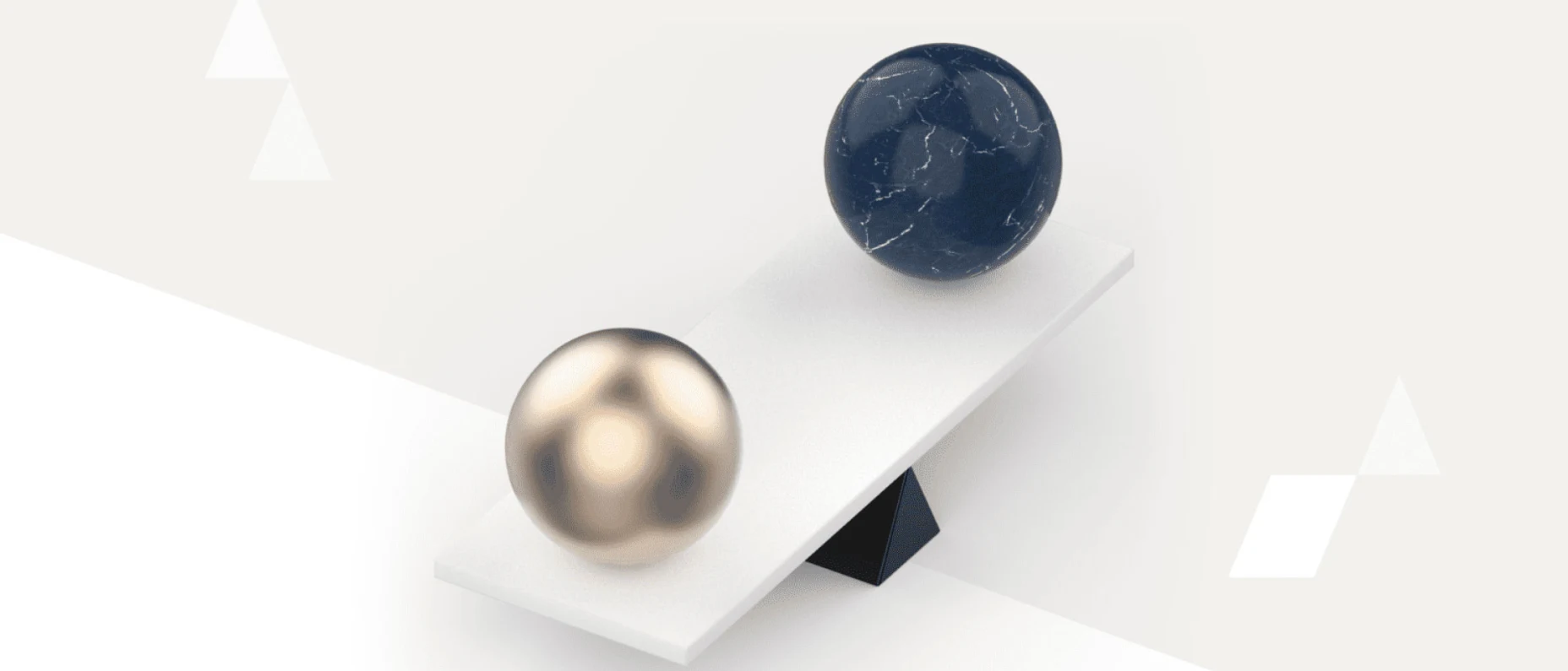 Abbildung einer Wippe an deren Ende jeweils eine Kugel steht. Eine goldene Kugel, welche den Allvest Renditebaustein symbolisiert, steht unten auf der Wippe und die blaue Kugel, welche den Allianz Sicherheitsbaustein symbolisiert, steht oben auf der Wippe.