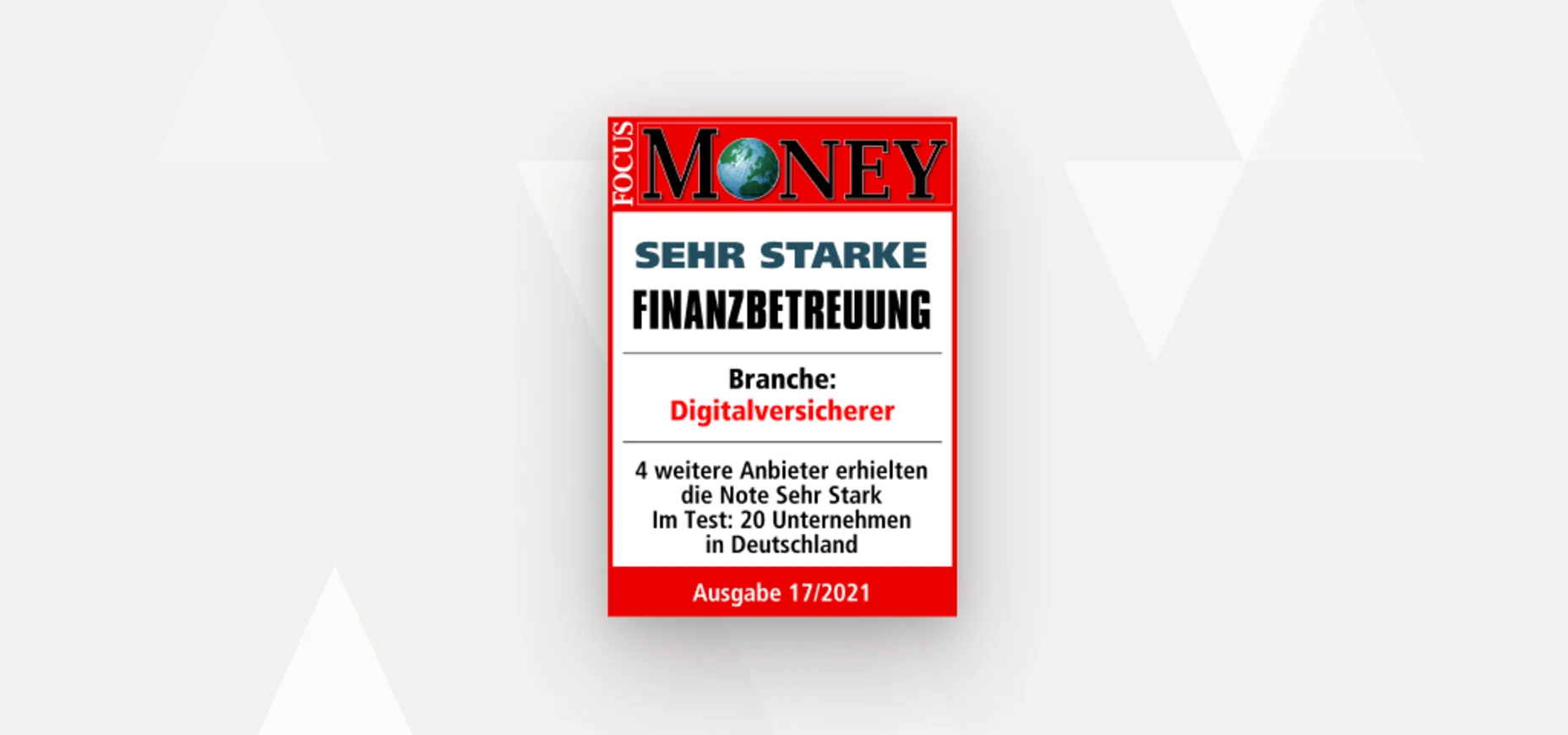 Focus Money Siegel für Allvest, für die beste Finanzbetreuung 17/2021.