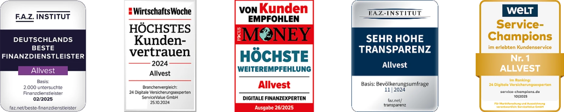 Anreihung der Siegel Auszeichnungen