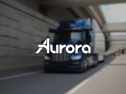 White logo on Peterbilt truck Aurora