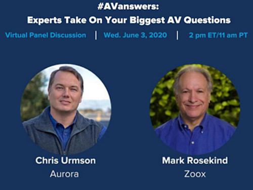 Aurora's CEO Chris Urmson and Zoox’s Mark Rosekind