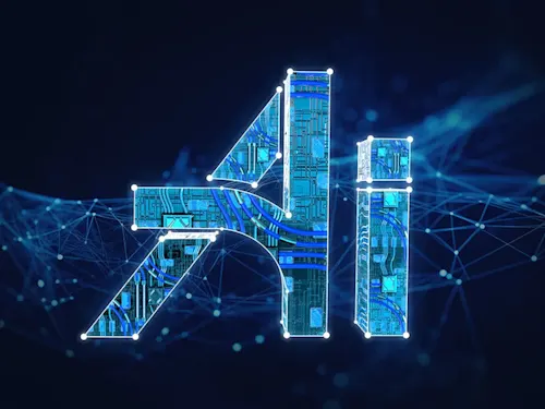 Graphic Design of AI using the Aurora Logo as the A