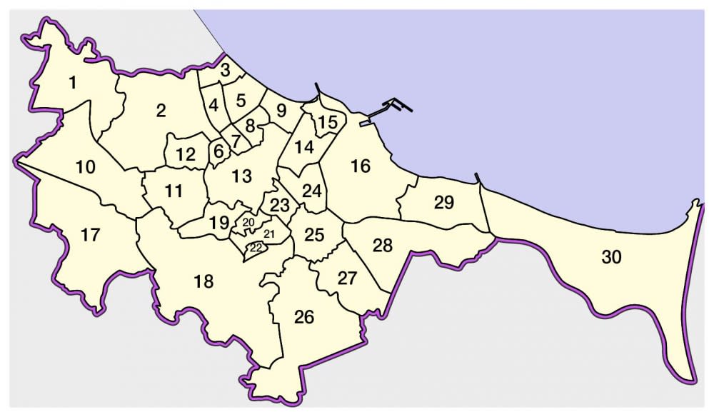 Districts of Gdansk (Wikimedia)