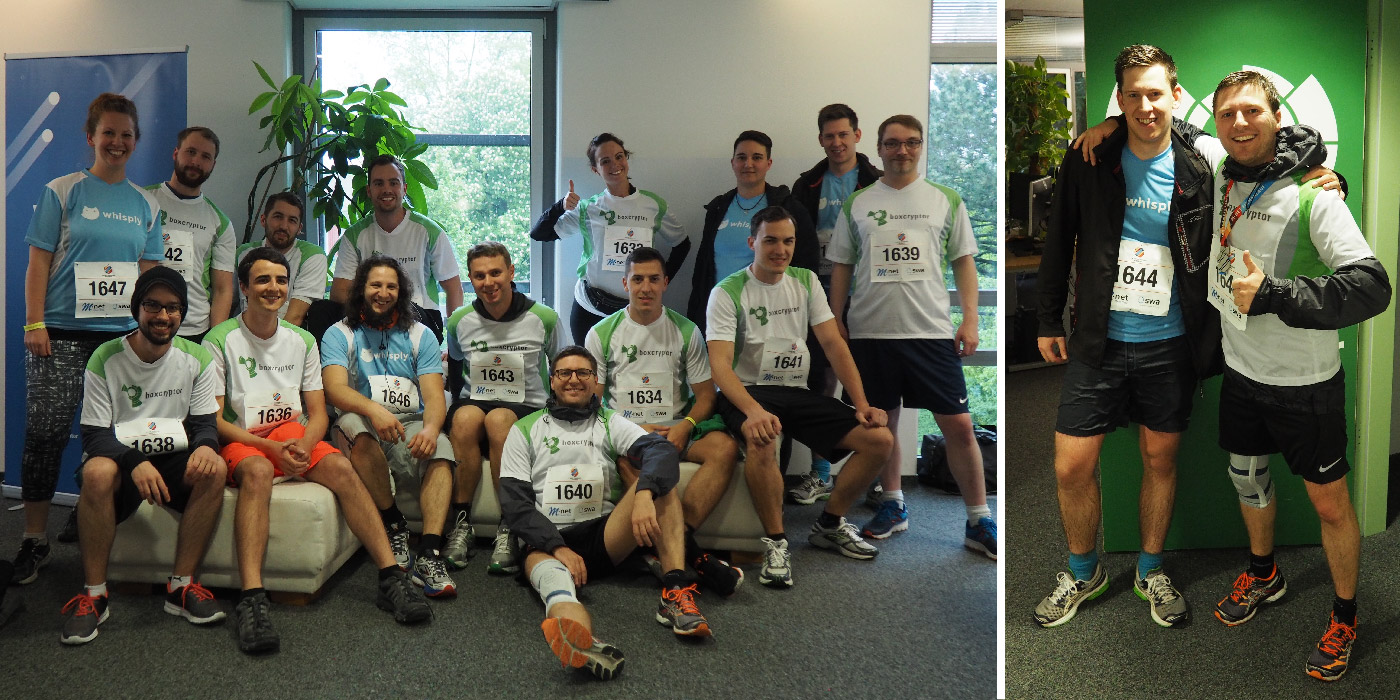 2016: Rainy - Team Boxcryptor and Team Whisply at the Augsburger Firmenlauf