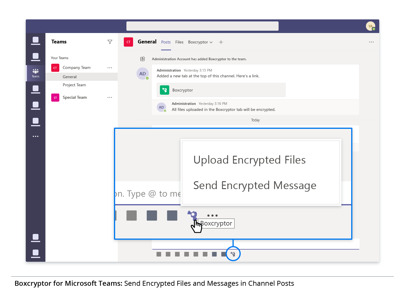 Magnified Boxcryptor Icon in Microsoft Teams