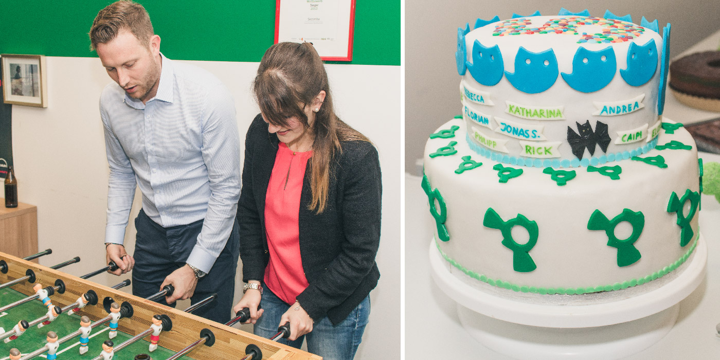 2016: Secomba Team celebrates Boxcryptor's 5th Birthday with Robert and a Cake