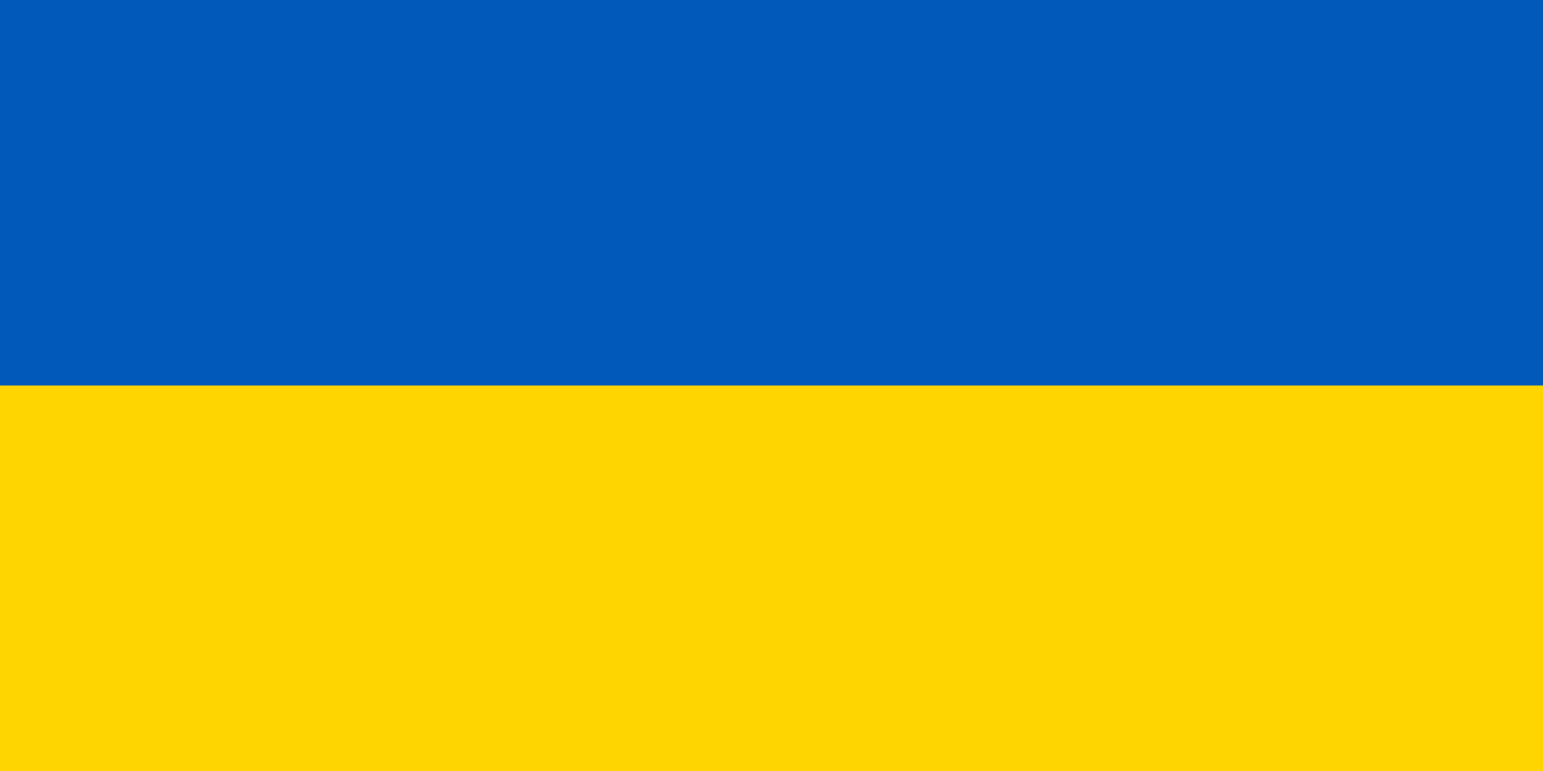 Das Bild zeigt die ukrainische Flagge