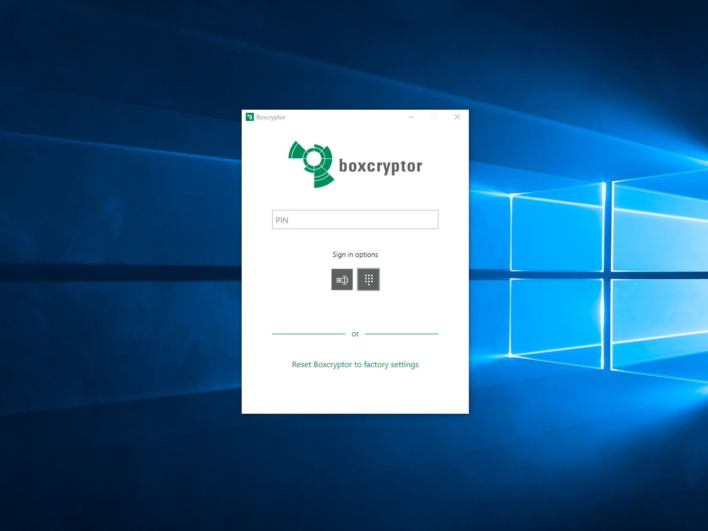 Bocxcryptor Sign in Process: PIN/Password Feature