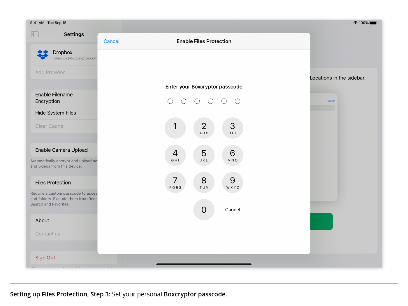 Set your personal Boxcryptor passcode.