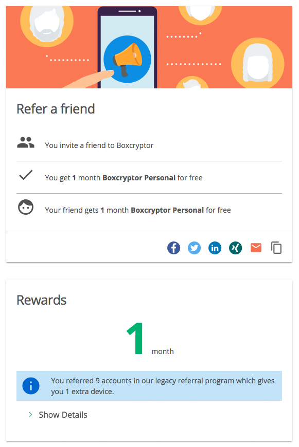 Boxcryptor Referral Programm Status Check