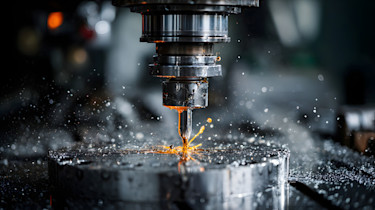 Machining with orange coolant