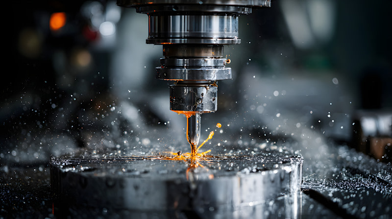 Machining with orange coolant