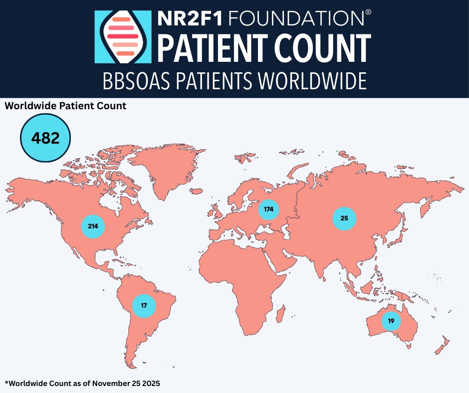 World map showing countries where there are BBSOAS patients