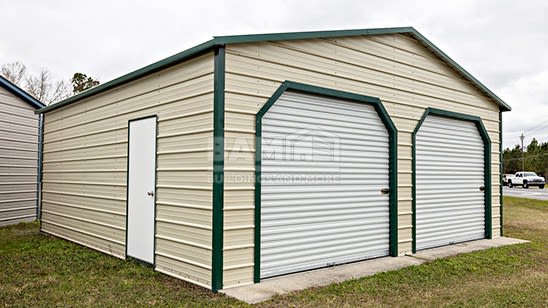 24x26 A-frame Boxed Eaves Metal Garage With Horizontal Siding