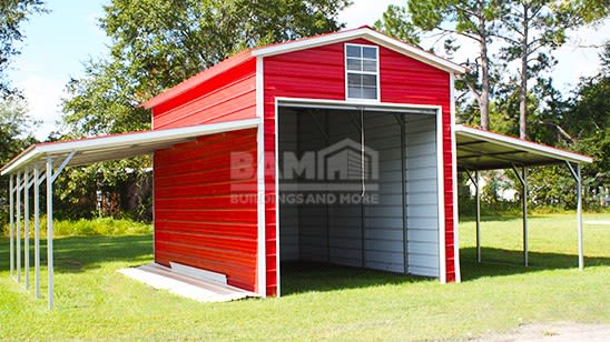 32x21 A-frame Boxed Eave Metal Barn