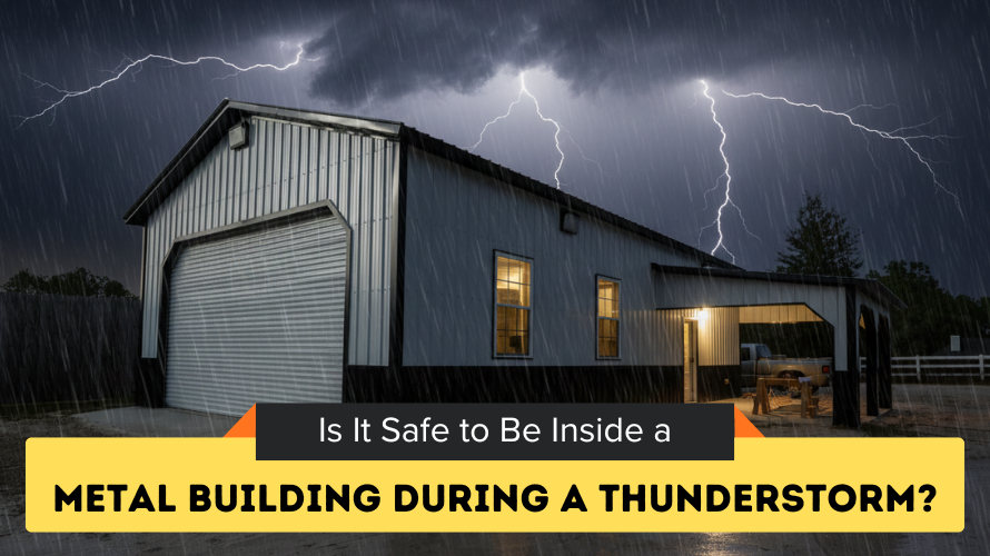 Is it safe to be inside a metal building during a thunderstorm?