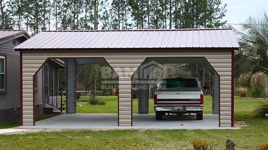 24x26x10 Regular Roof Steel Carport