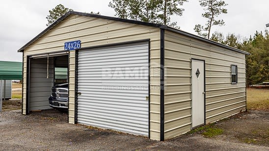 24x26 Double Car Metal Garage