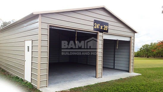 24x26 A-Frame Roof With Boxed Eaves Garage