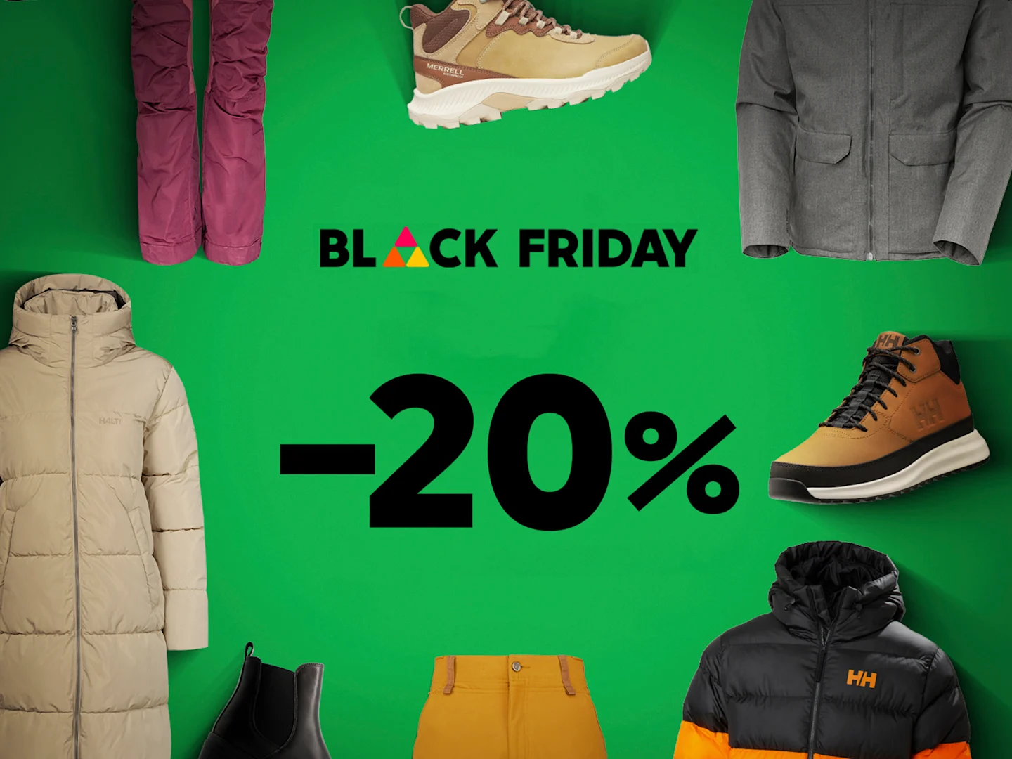 Prisman Black Friday: Vaatteita ja kenkiä -20 % alennuksella.