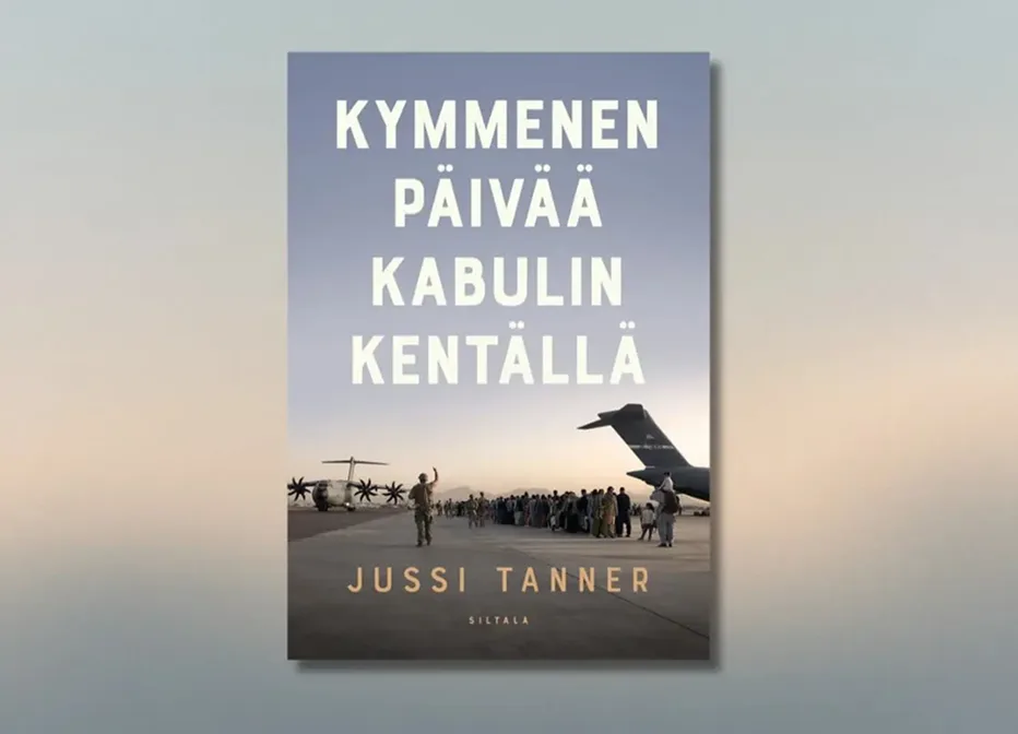 Kuvituskuva kirjasta kymmenen päivää kabulin kentällä kirjailijalta Jussi tanner, Siltala