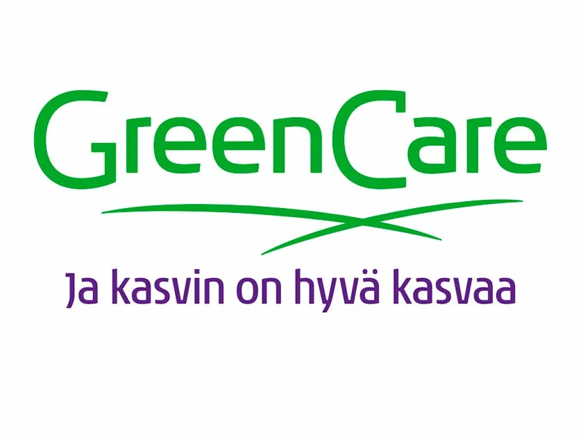 Green Care -merkin logo ja slogan "Ja kasvin on hyvä kasvaa".