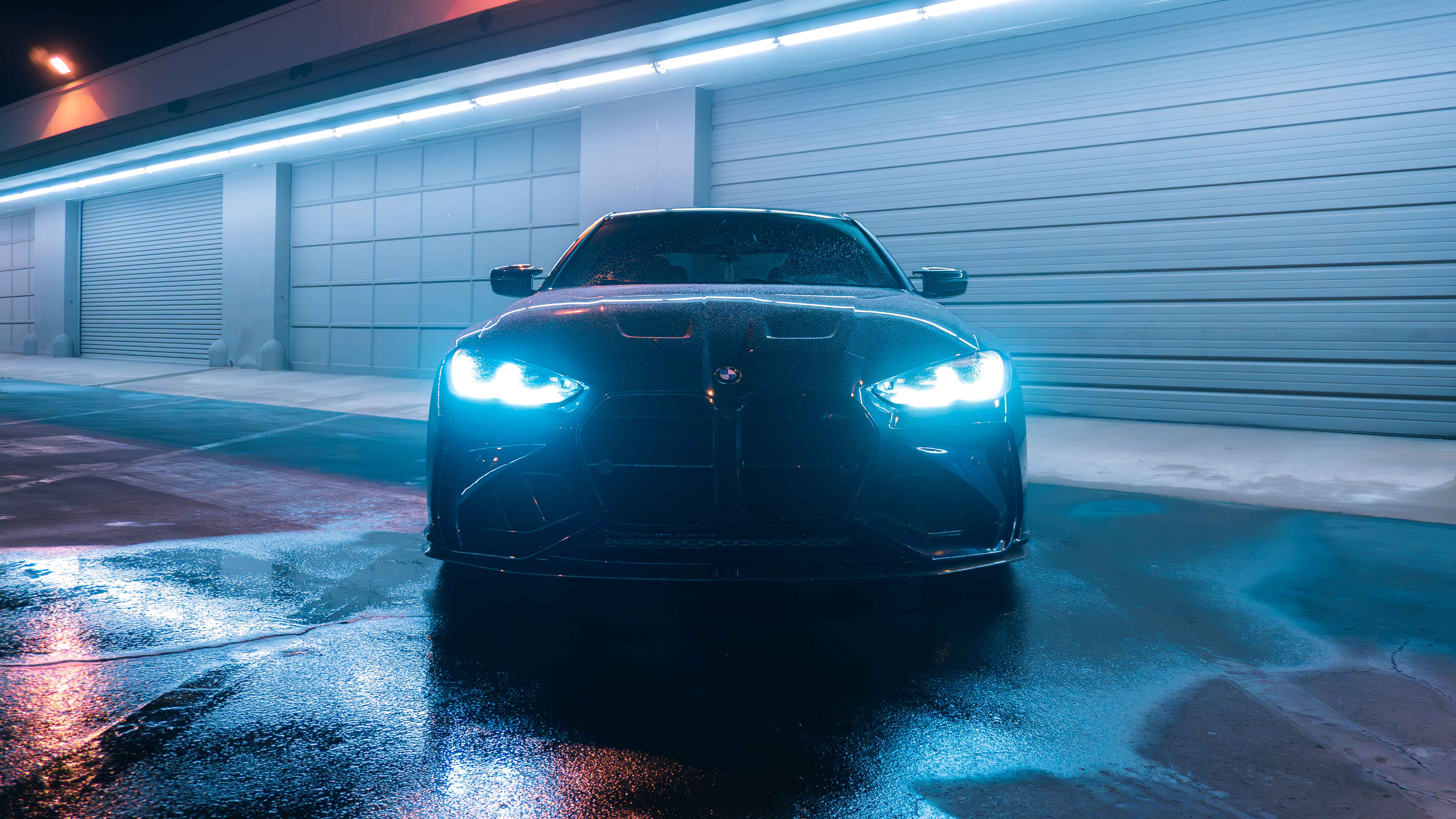 BMW M4 with Motivo Forged CS-J custom wheels in gloss brushed clear face and triple chrome lip front view