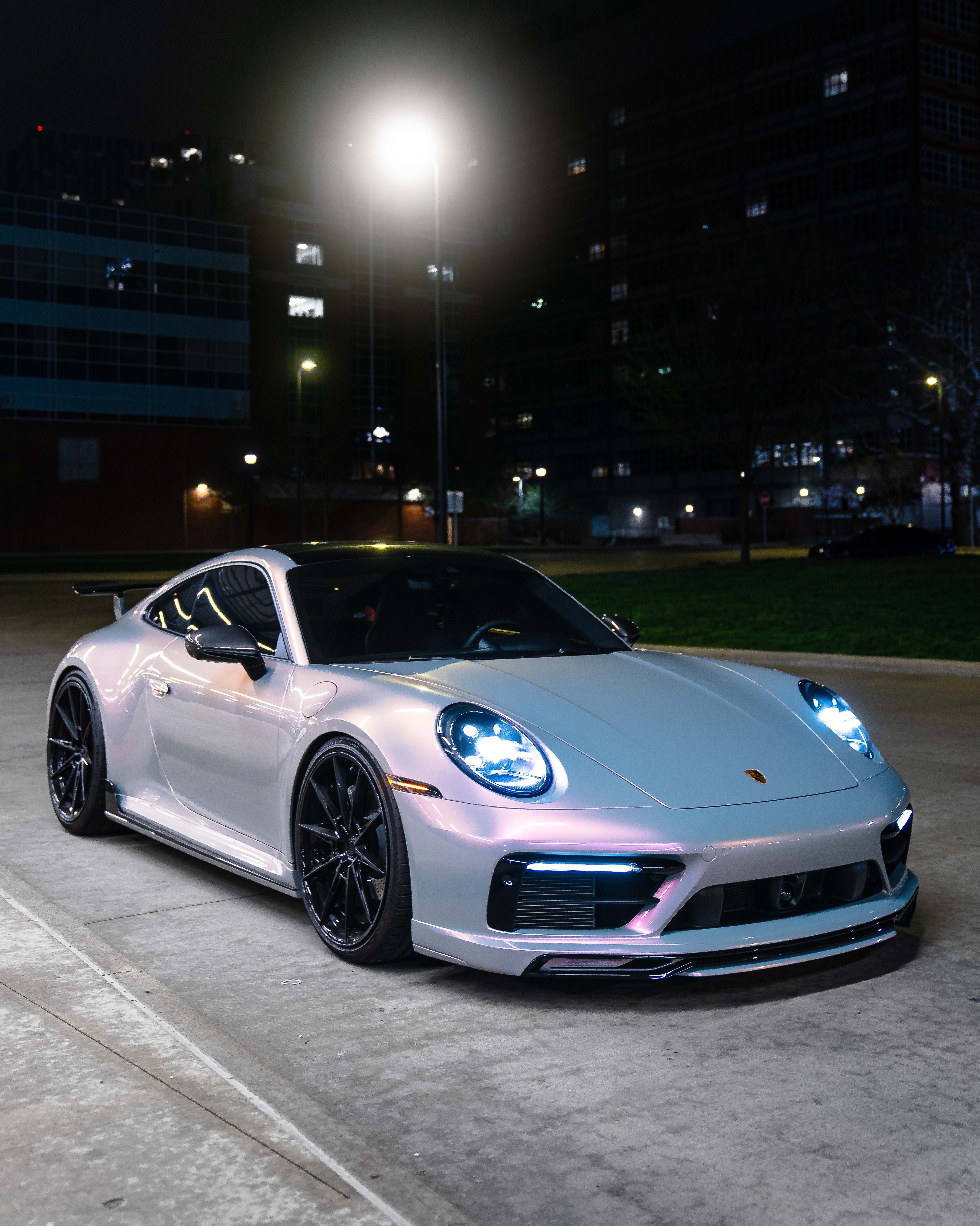 992 Porsche 911 Carrera T with Motivo Forged CS-L custom wheels in gloss black front side view