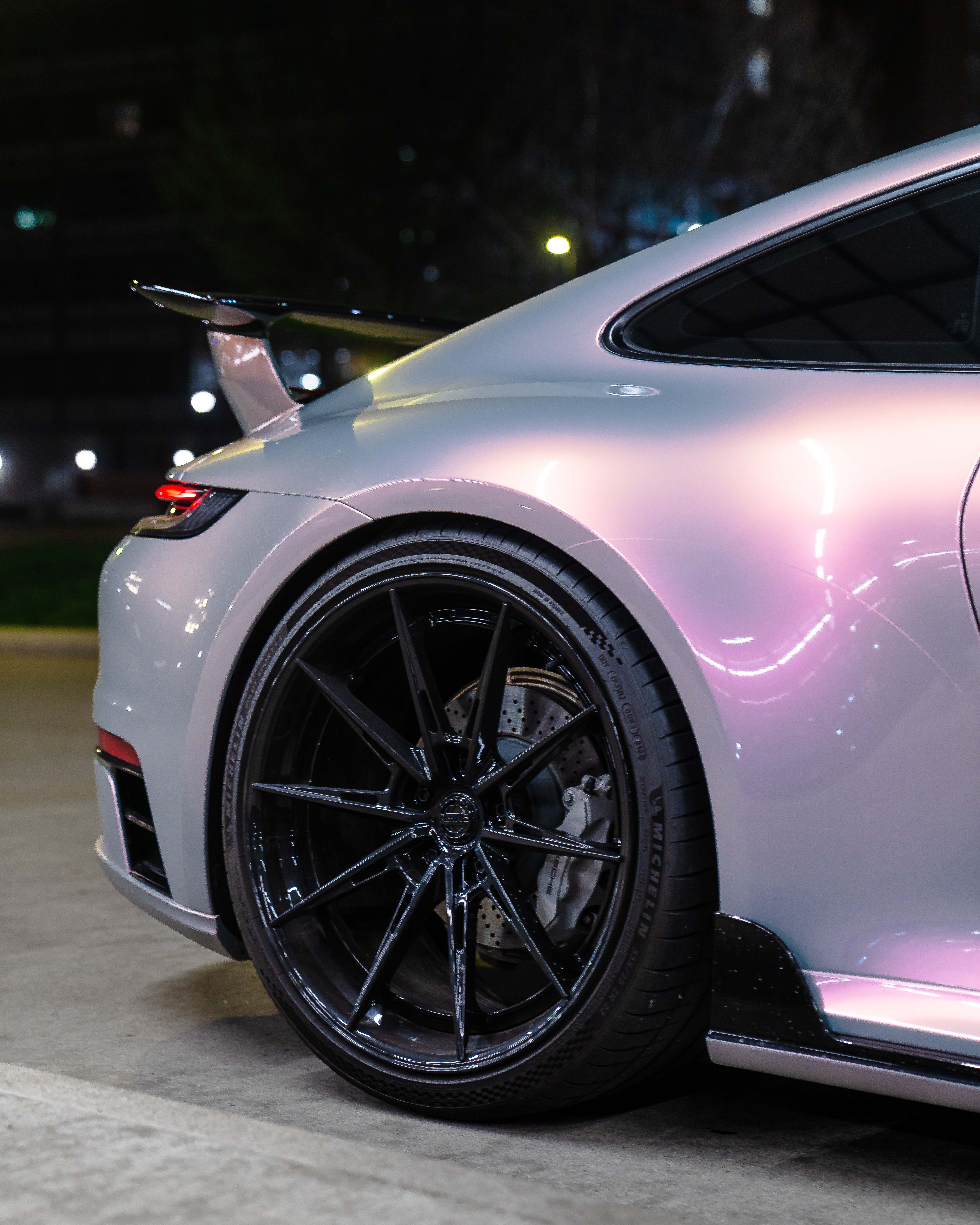 992 Porsche 911 Carrera T with Motivo Forged CS-L custom wheels in gloss black wheel rear view