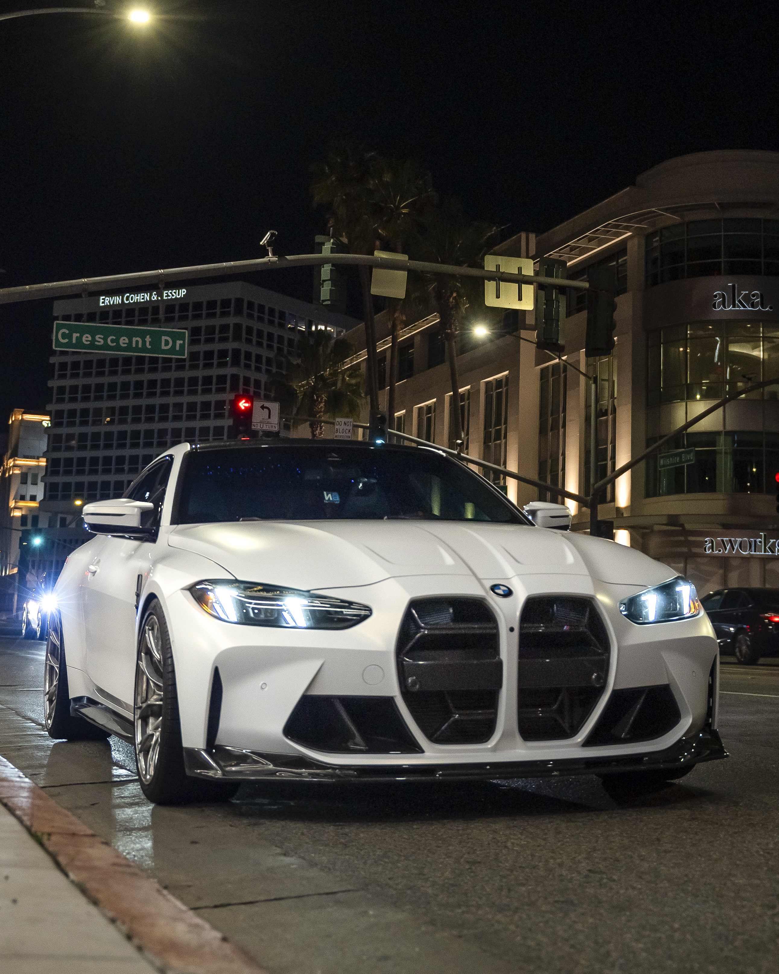 LCI G82 BMW M4 with Motivo Forged MB-A custom wheels in gloss polished clear finish front fitment view