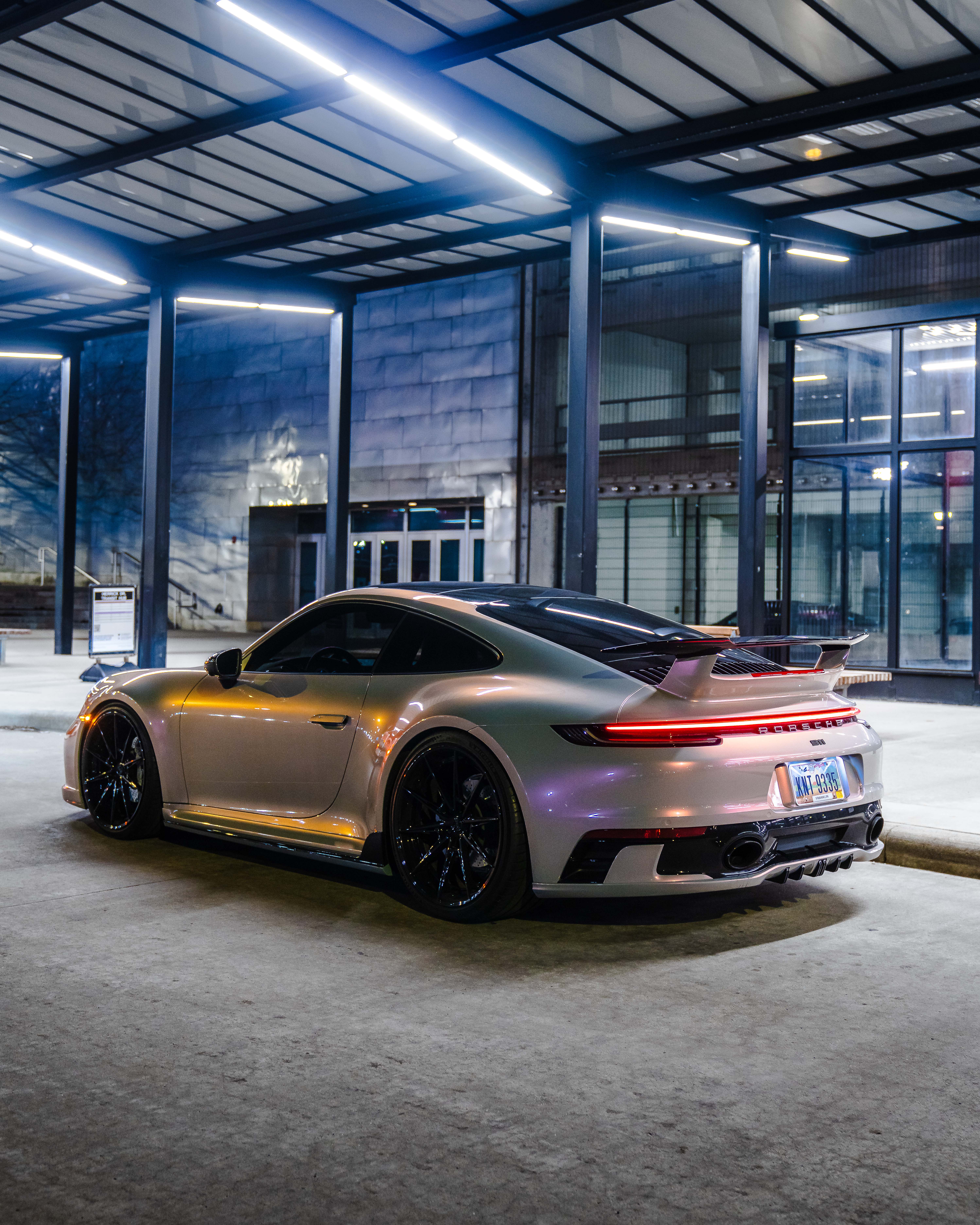 992 Porsche 911 Carrera T with Motivo Forged CS-L custom wheels in gloss black rear view