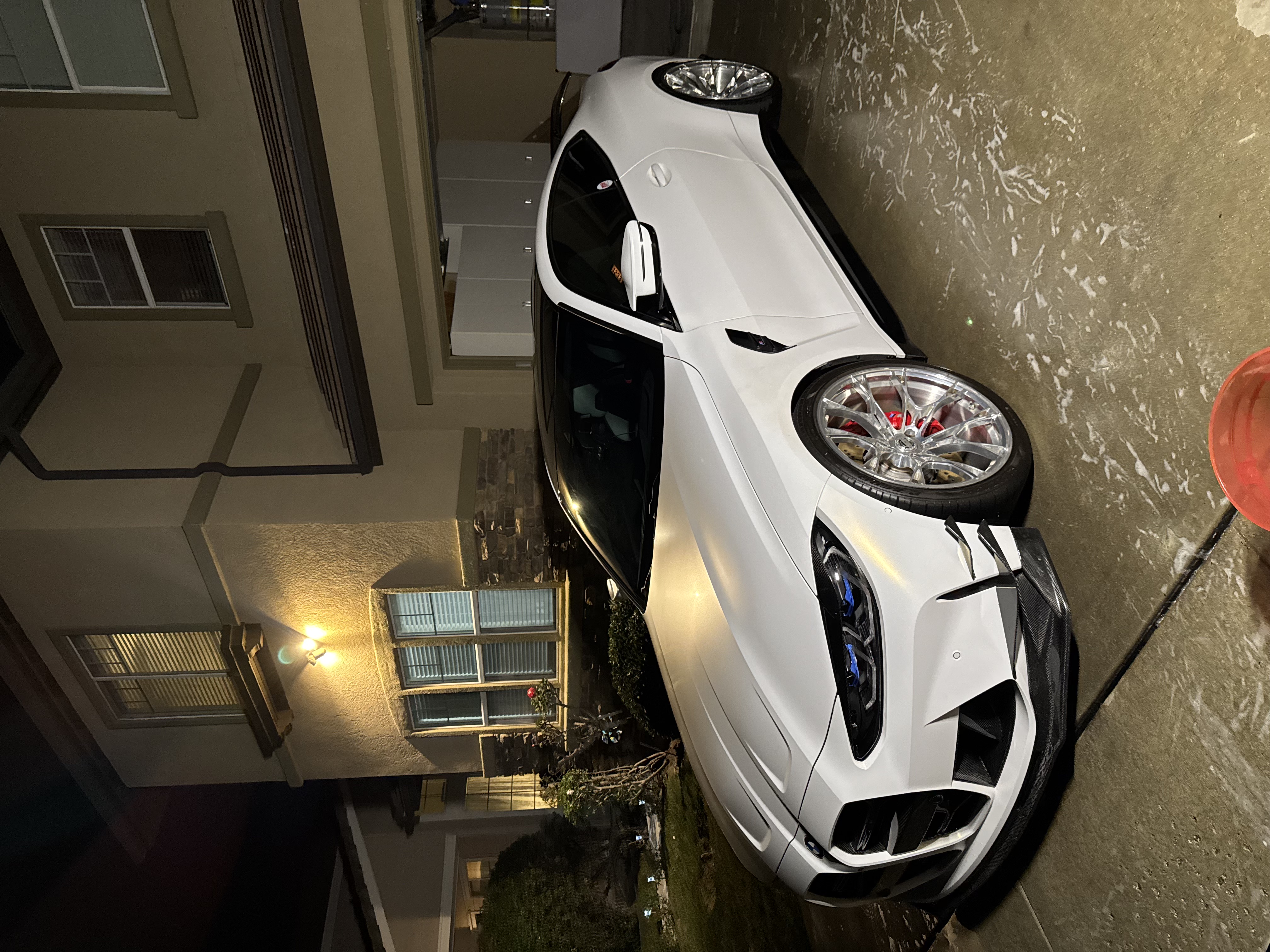 G82 BMW M4 with Motivo Forged MB-A custom wheels in gloss polished clear finish front side view