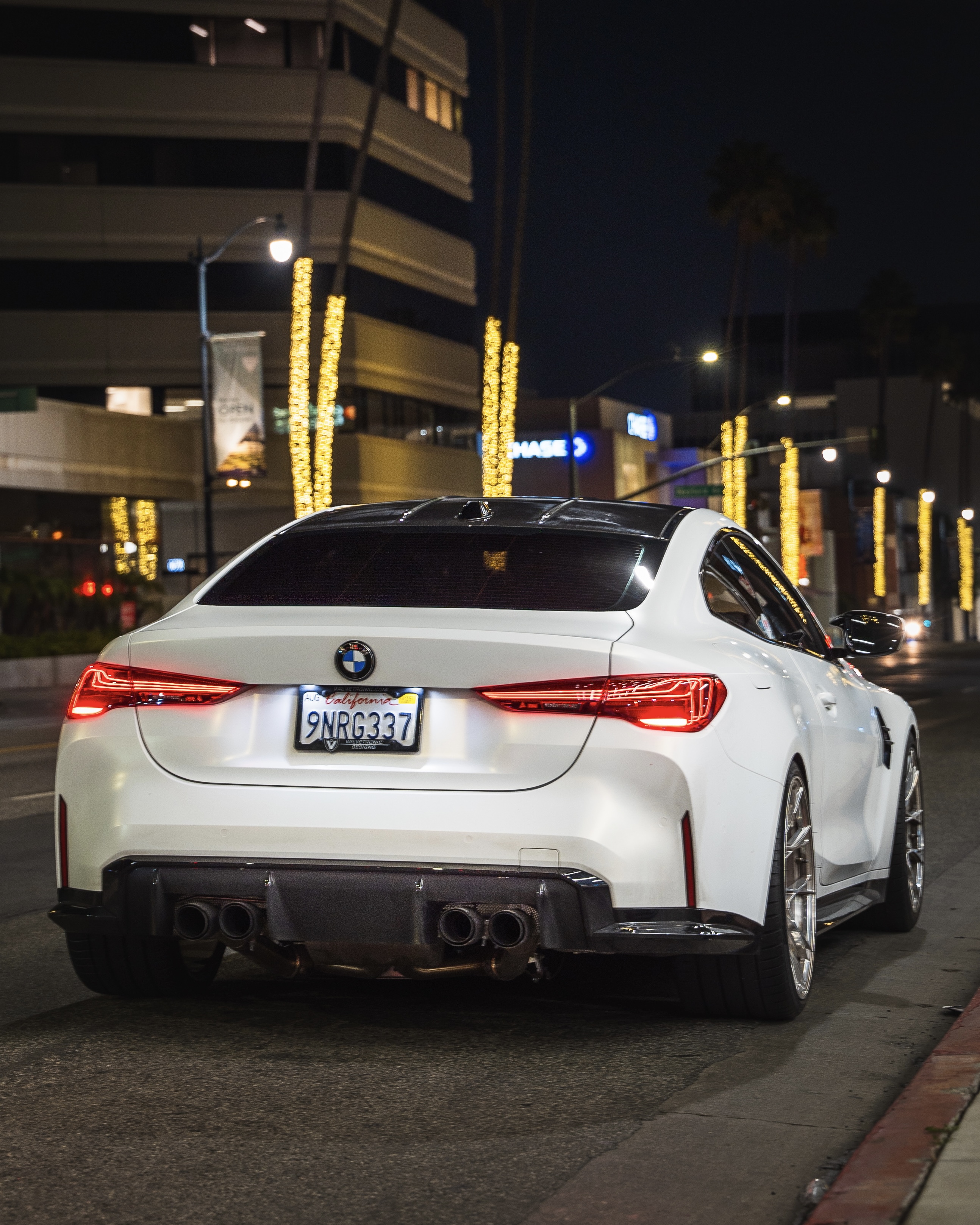 G82 BMW M4 with Motivo Forged MB-A custom wheels in gloss polished clear finish rear side view