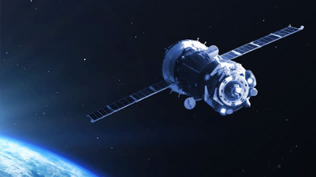 GPS satellite orbiting earth