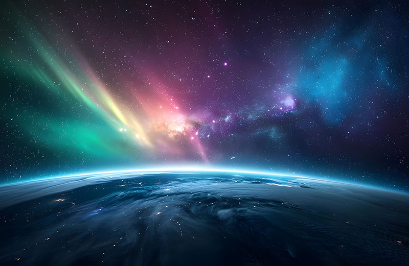 aurora borealis over earth
