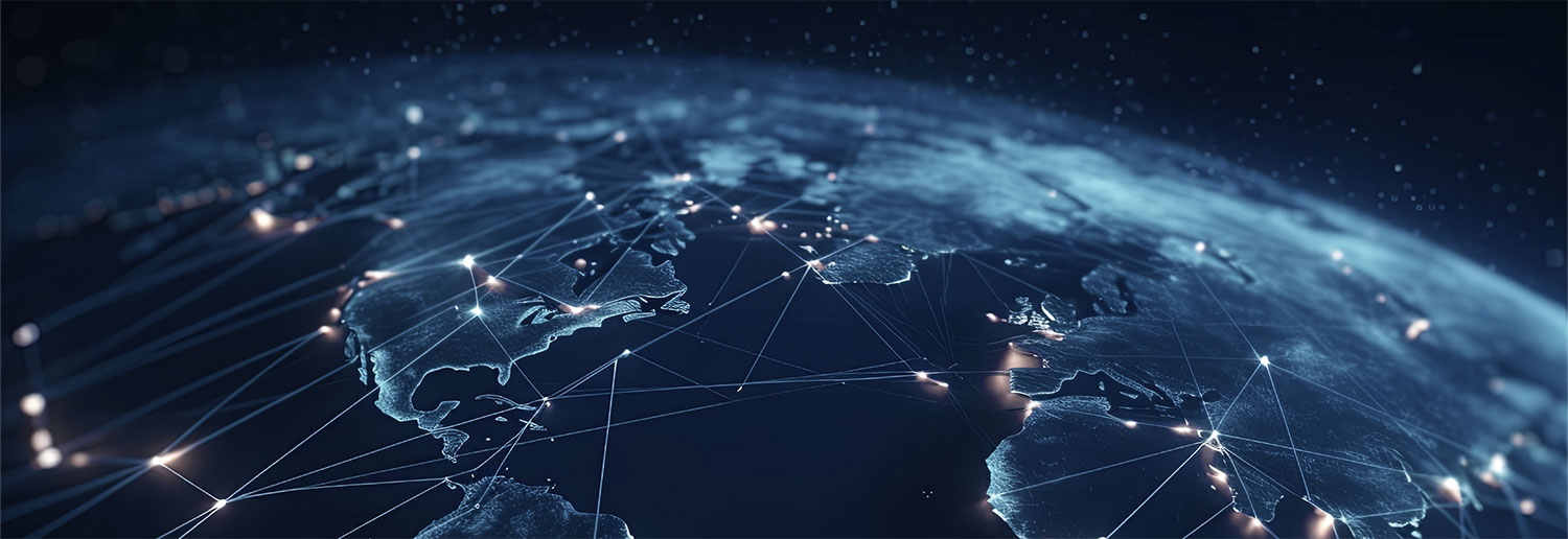 view of earth with connections across continents
