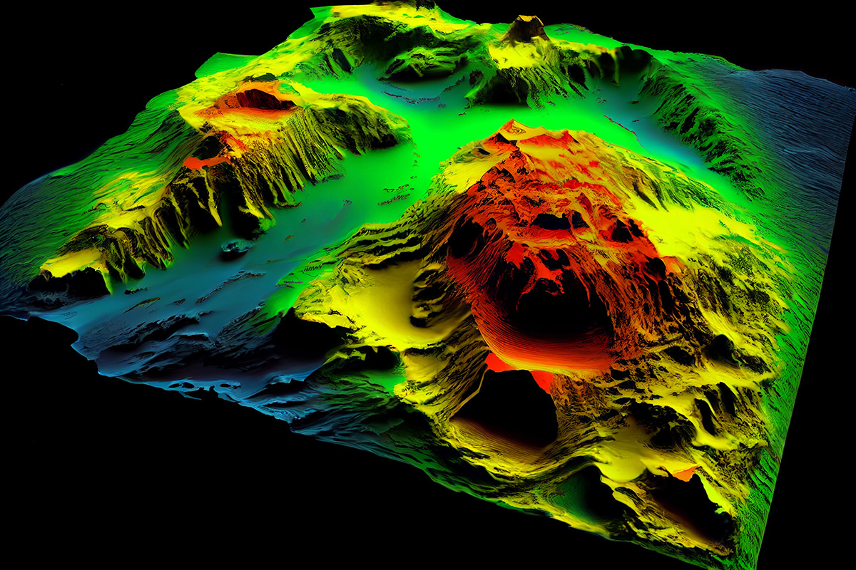 lidar image of a canyon