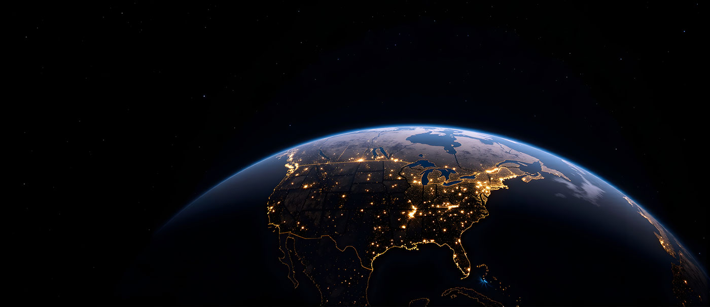 View of north america from space